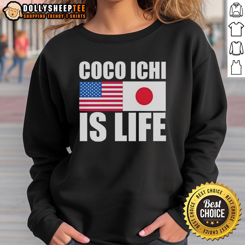Official Coco Ichi Is Life American And Japan Flag T-Shirt - Image 5