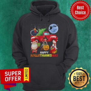 Alternative view of Funny Happy Hallothanksmas Halloween Thanksgiving Christmas Shirt