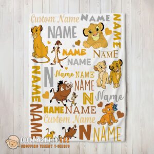 Awesome Disney Simba Timon Pumbaa The Lion King Blanket Fleece Customized Blanket