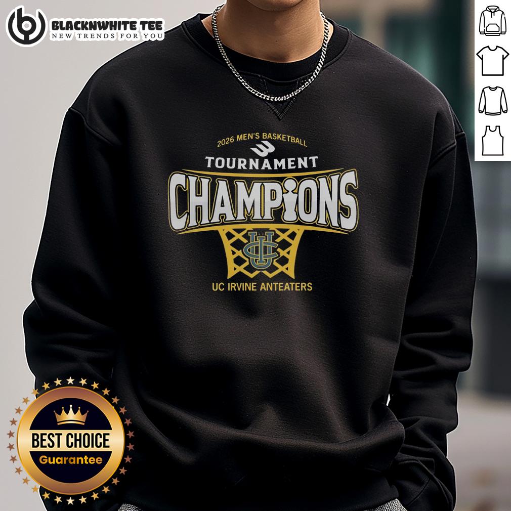 Original UC Irvine Anteaters Mens Basketball 2026 Big West Conference Tournament Champions T-Shirt - Image 5