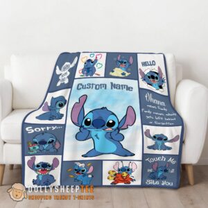 Alternative view of Perfect Cute Disney Playful Stitch Collage Blanket Fleece Customized Blanket