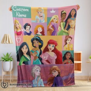 Perfect Good Disney Cartoon All Princess Characters Blanket Fleece Customized Blanket