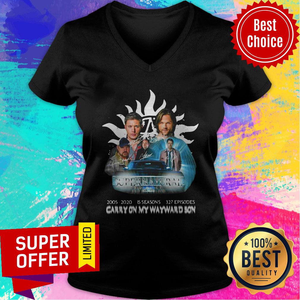 Top Supernatural 2005 2020 15 Seasons 327 Episodes Signatures Shirt - Image 4