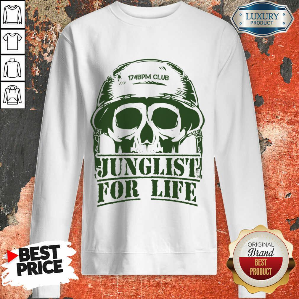 174bpm Club Junglist For Life Skull Shirt - Image 2