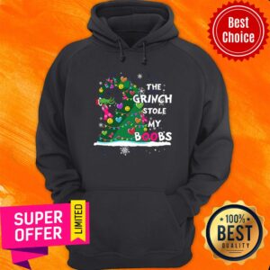 Alternative view of Breast Cancer Awareness Christmas Tree The Grinch Stole My Boobs Shirt