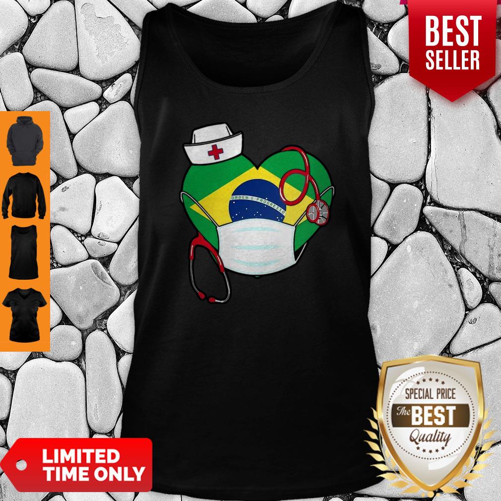 Nice Brazil Nurse Heart Stethoscope Shirt - Image 3