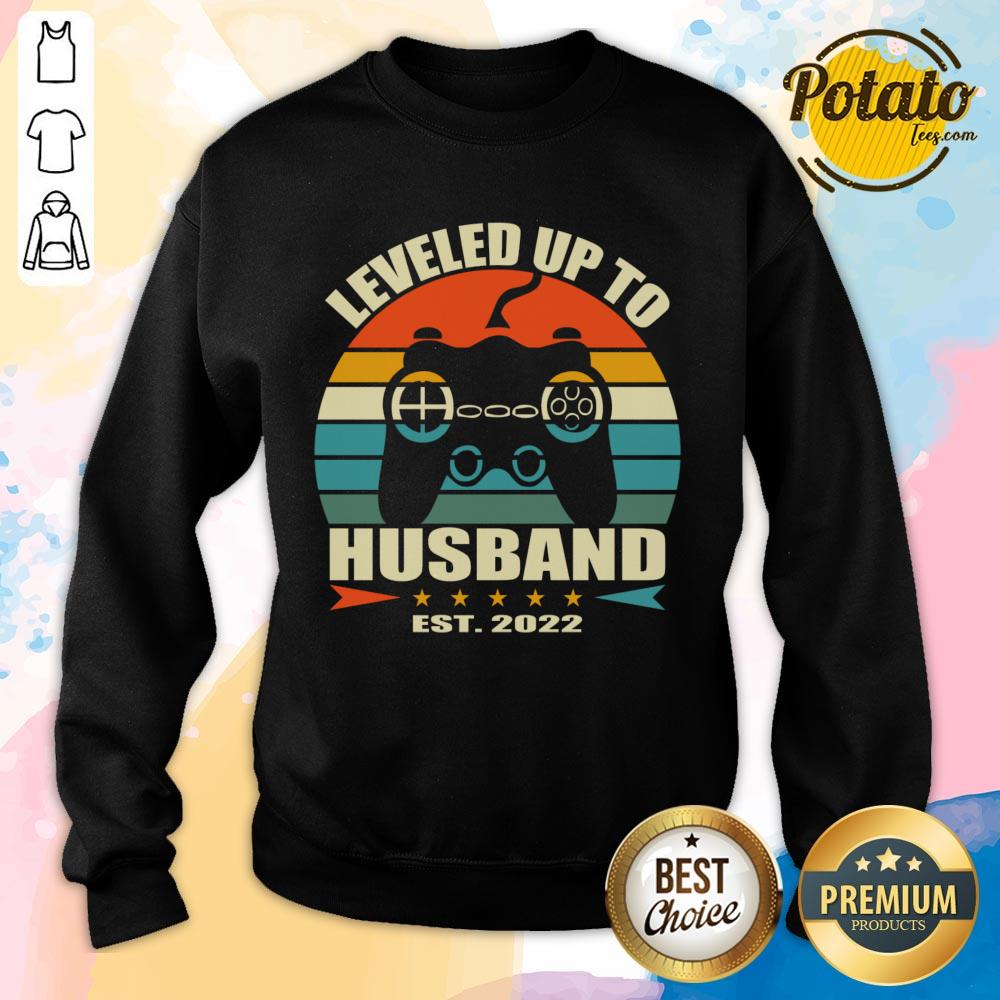 Leveler Up To Husband Est 2022 Vintage Shirt - Image 2