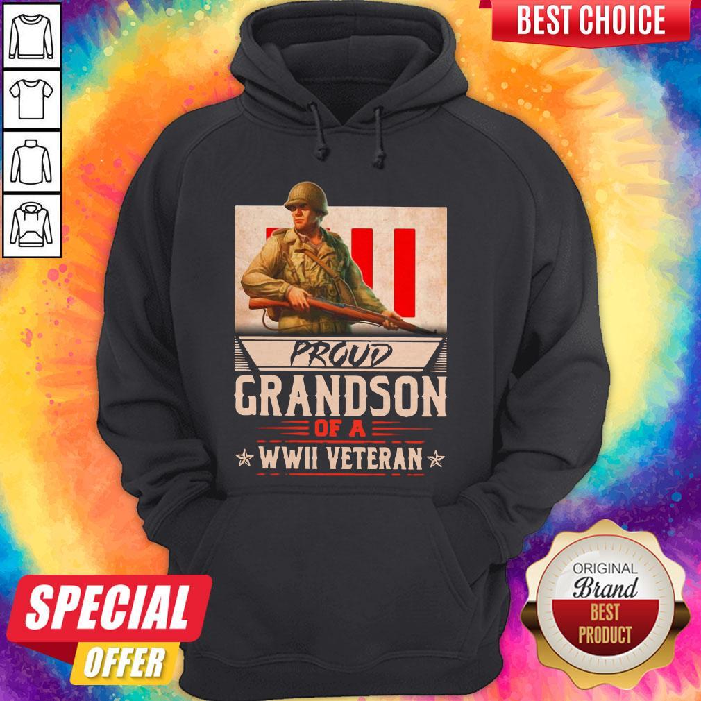 Proud Grandson Of A Wwii Veteran Shirt - Image 4