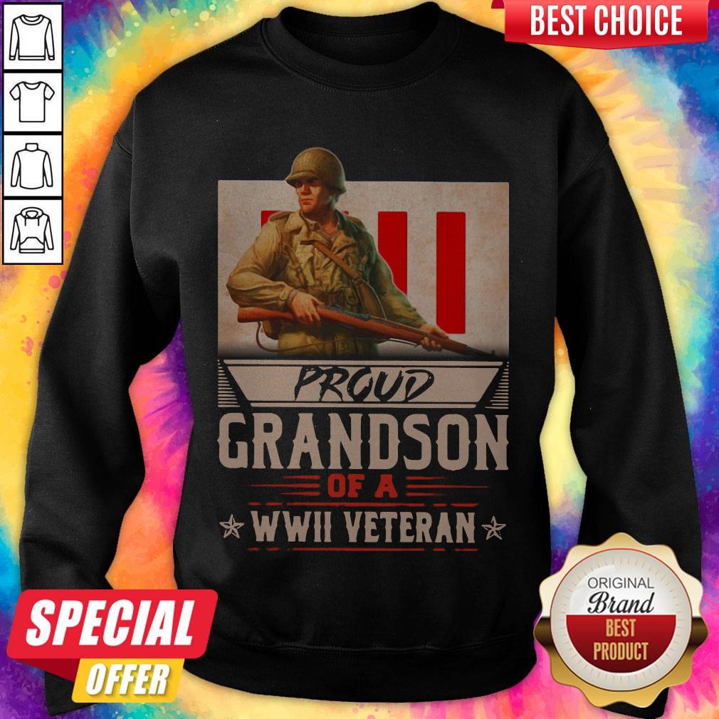 Proud Grandson Of A Wwii Veteran Shirt - Image 5