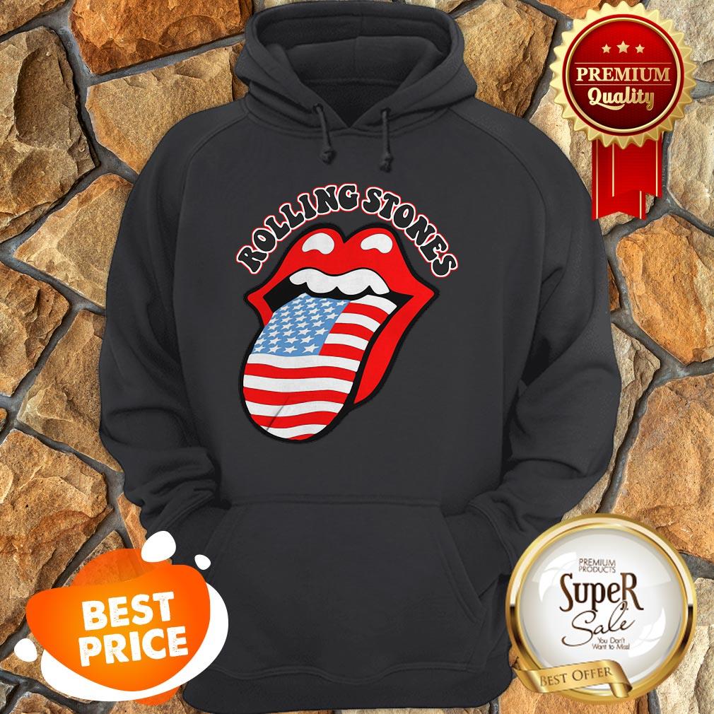 USA Tongue Rolling Stones American Flag Shirt - Image 4