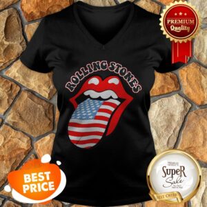 Alternative view of USA Tongue Rolling Stones American Flag Shirt