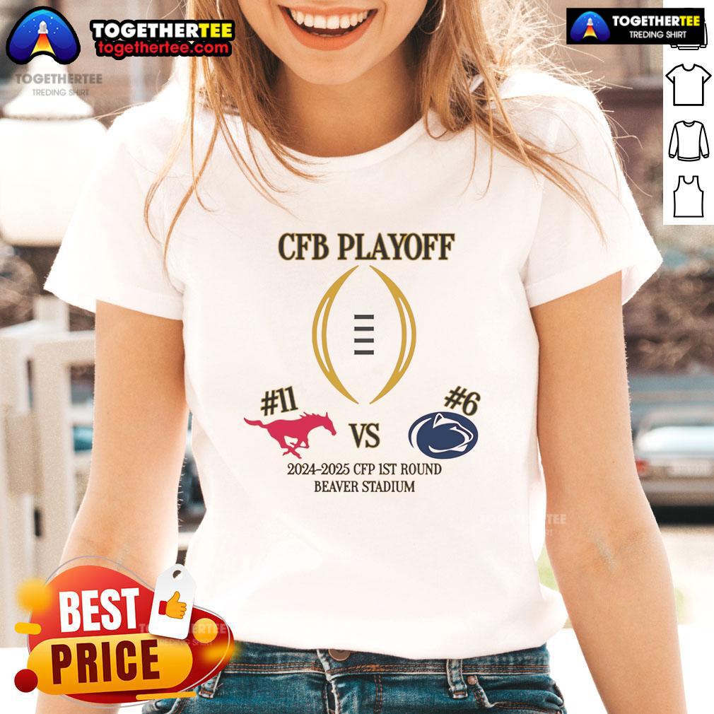 Nice #11 SMU Vs #6 Penn State 2024 2025 CFP 1st Round Beaver Stadium T-Shirt - Image 3
