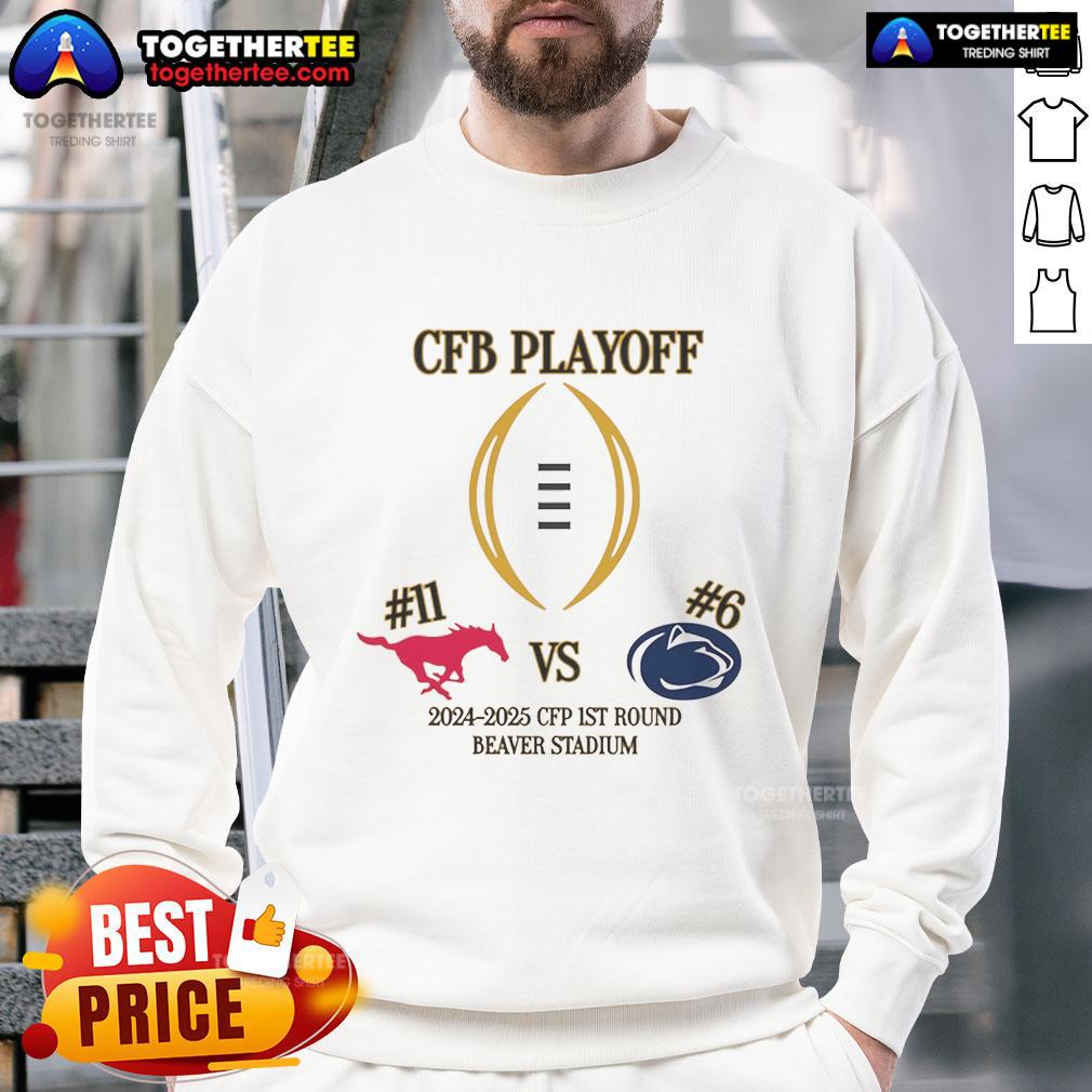Nice #11 SMU Vs #6 Penn State 2024 2025 CFP 1st Round Beaver Stadium T-Shirt - Image 5