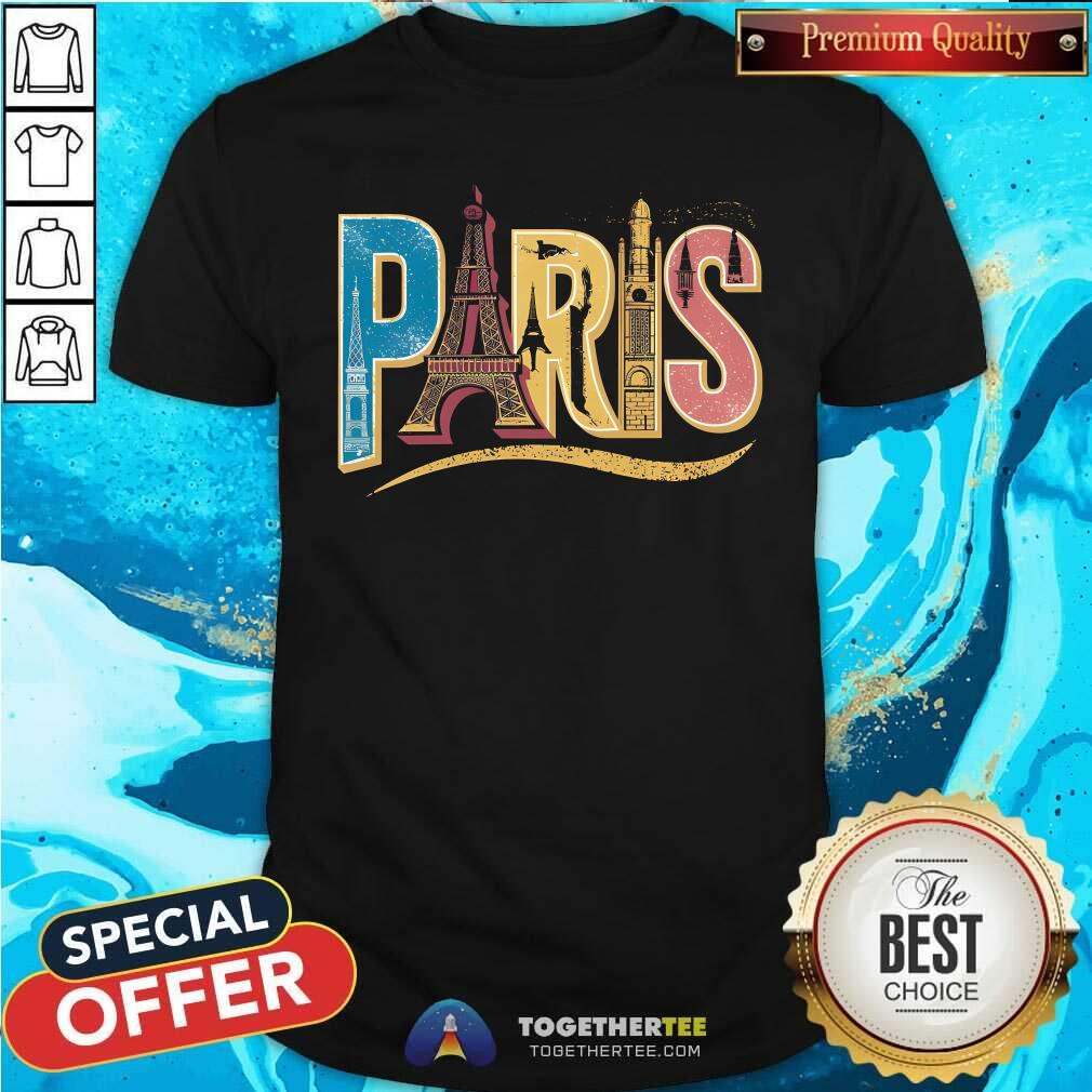 Hot Paris Parisian Landmarks Eiffel Tower T-Shirt
