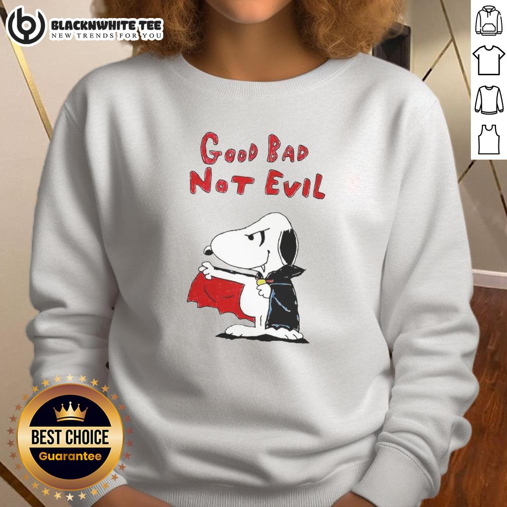 Official Snoopy Vampire Good Bad Not Evil T-Shirt - Image 5