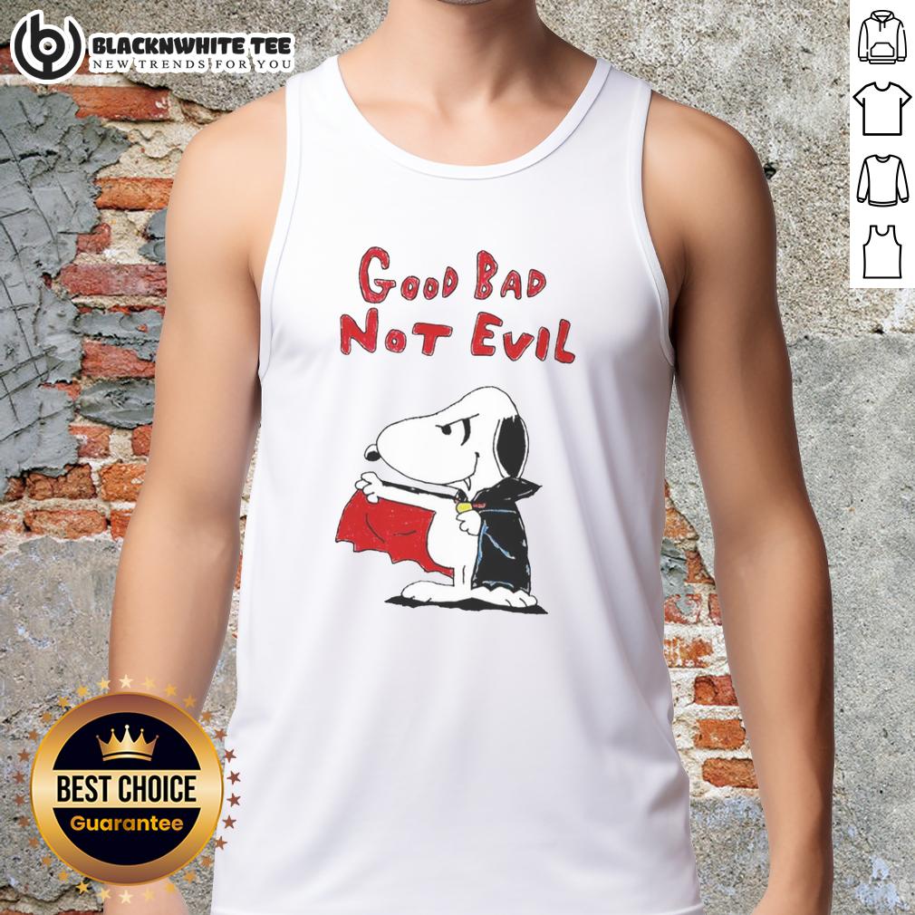 Official Snoopy Vampire Good Bad Not Evil T-Shirt - Image 4