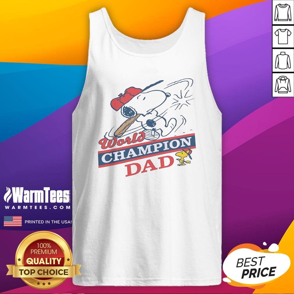 Pretty Snoopy Woodstock World Champion Dad Peanuts Baseball Shirt - Image 5