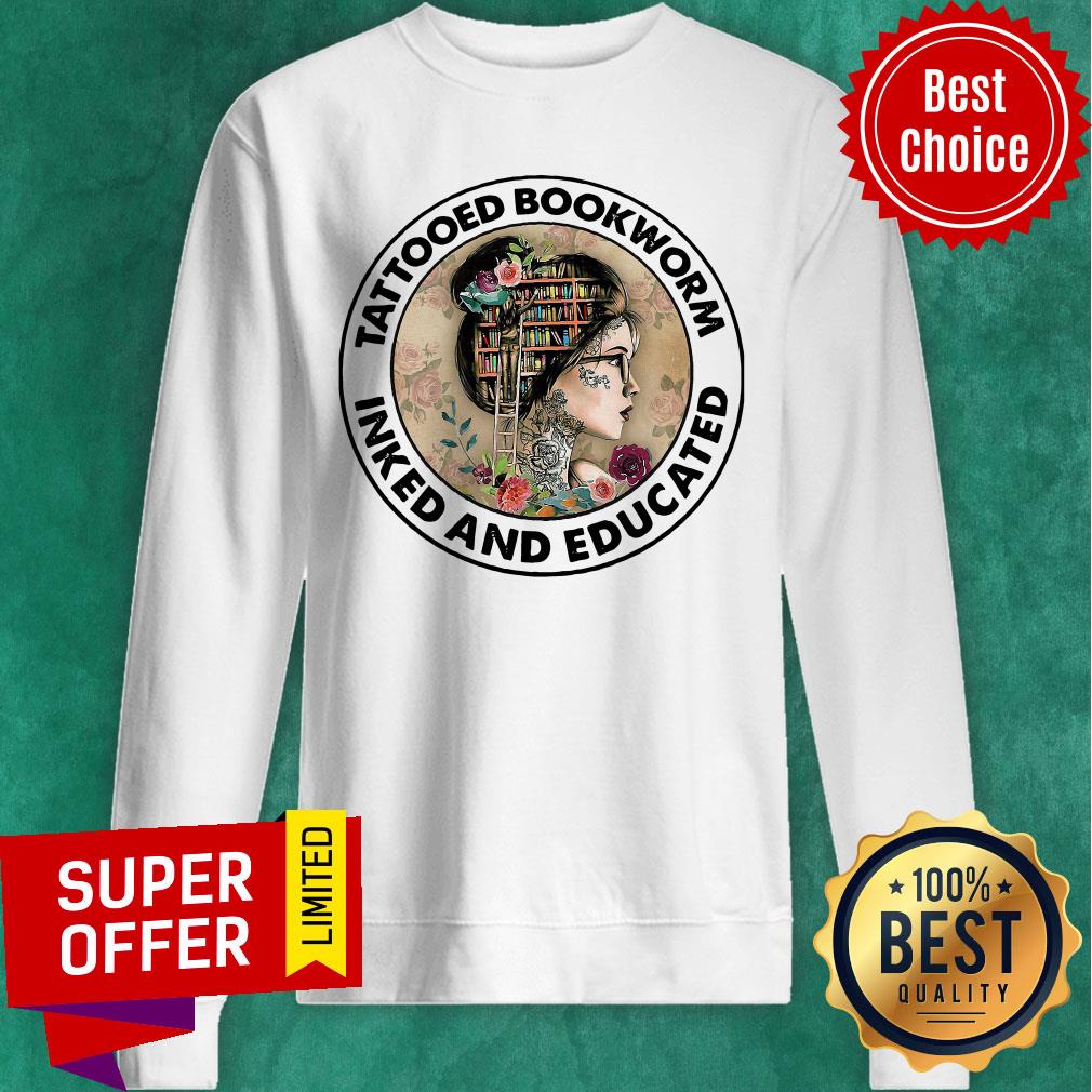 Awesome Tattooed Bookworm Inked And Educated Shirt - Image 5