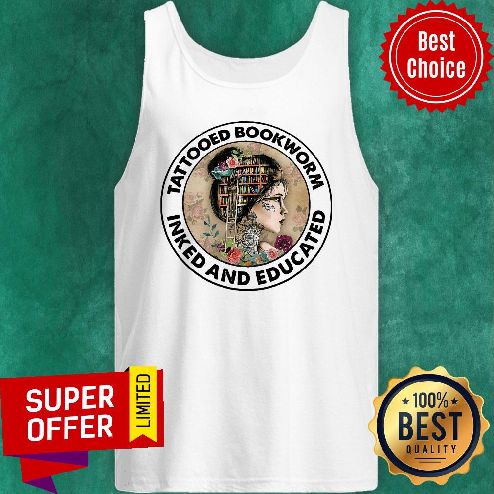 Awesome Tattooed Bookworm Inked And Educated Shirt - Image 4