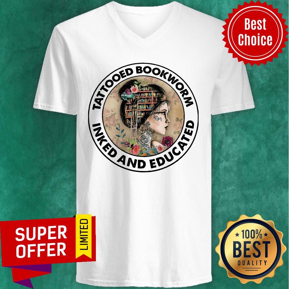 Awesome Tattooed Bookworm Inked And Educated Shirt - Image 3
