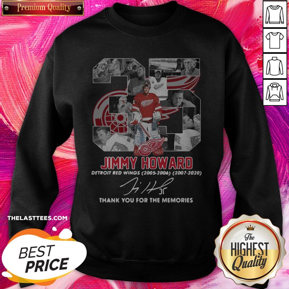 35 Jimmy Howard Detroit Red Wings 2005 2006 2007 2020 Thank You For The Memories Signature Shirt - Image 4