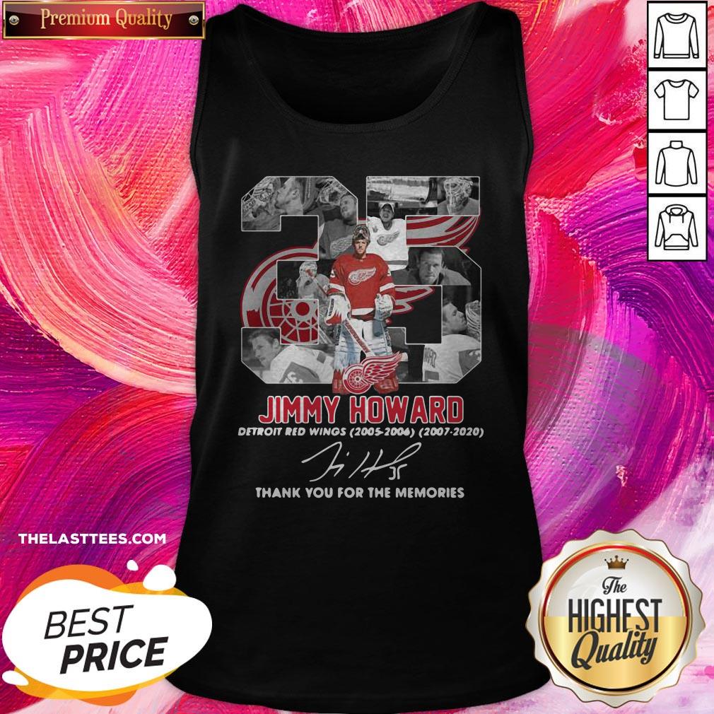 35 Jimmy Howard Detroit Red Wings 2005 2006 2007 2020 Thank You For The Memories Signature Shirt - Image 3