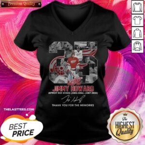 Alternative view of 35 Jimmy Howard Detroit Red Wings 2005 2006 2007 2020 Thank You For The Memories Signature Shirt