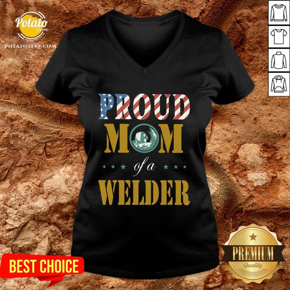 Perfect Proud Mom Of A Welder American Flag Shirt - Image 2