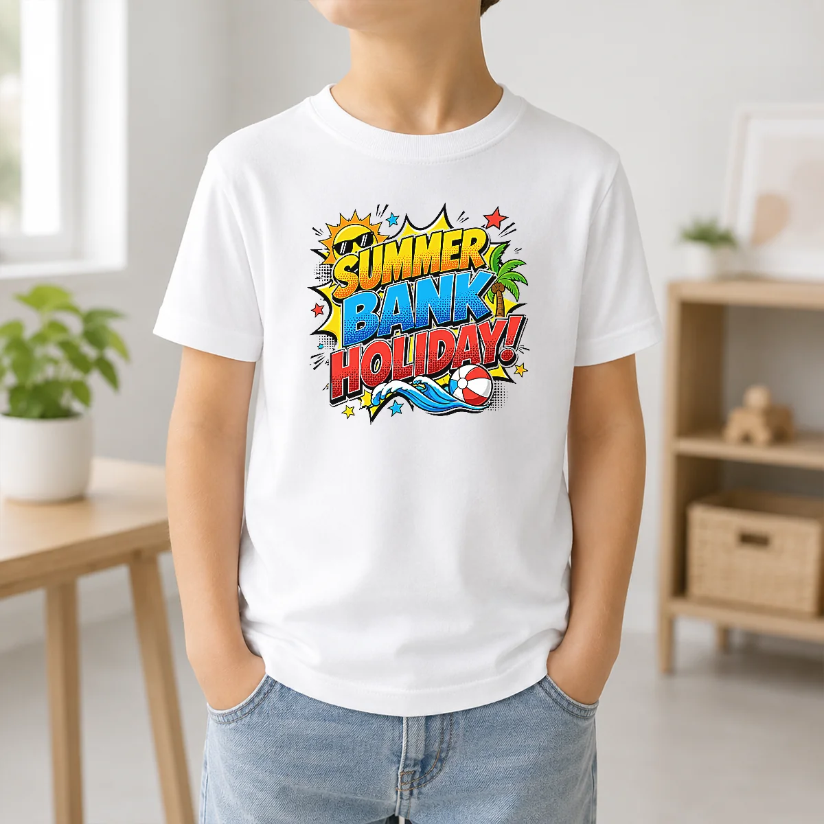 Pretty Pop Art Comic Summer Bank Holiday Beach Ball Wave Shirt - Image 9
