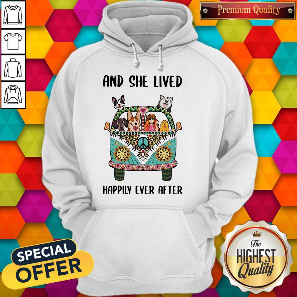Nice And She Lived Happily Ever After Peace Bus Dogs Shirt - Image 5