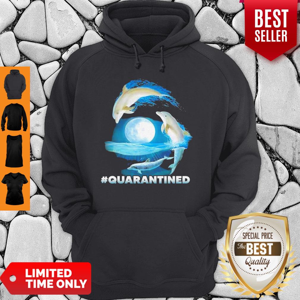 Pretty Dolphins #Quarantined Nautical Full Moon Bottlenose Coronavirus Shirt - Image 4