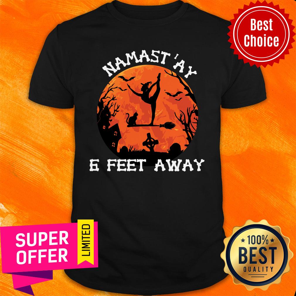 Namast'ay 6 Feet Away Witch Ballet In The Moon Halloween Shirt