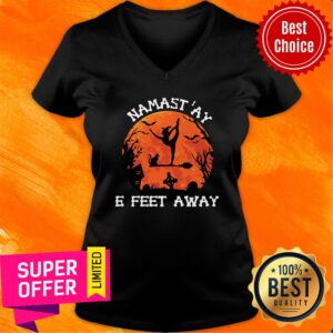 Alternative view of Namast'ay 6 Feet Away Witch Ballet In The Moon Halloween Shirt