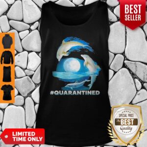 Alternative view of Pretty Dolphins #Quarantined Nautical Full Moon Bottlenose Coronavirus Shirt