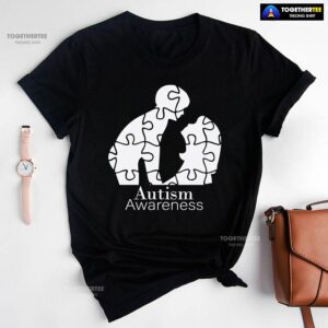 Autism Awareness Mom And Baby Puzzle Pieces T-Shirt