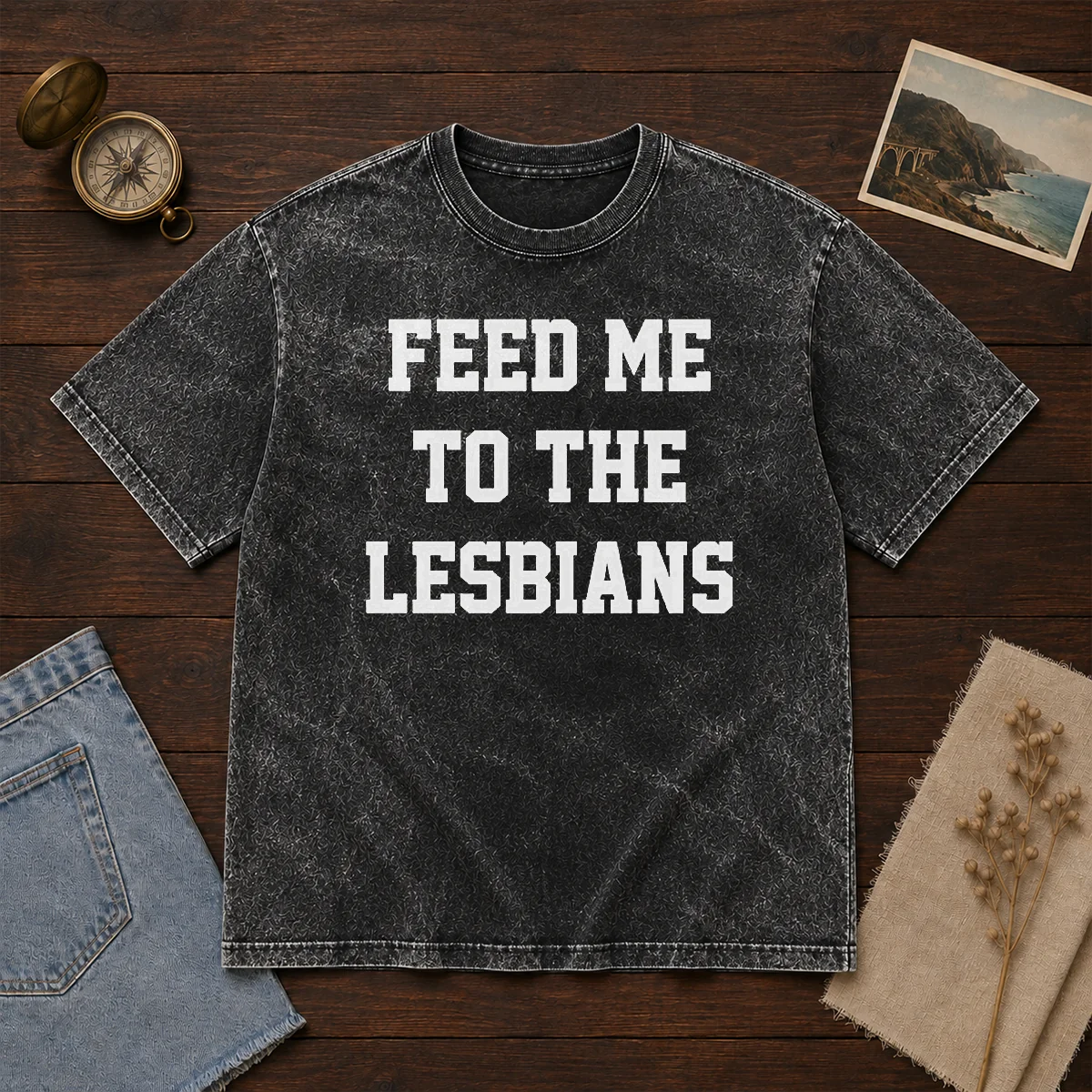 Awesome Feed Me To The Lesbians Lesbian Slogan Shirt - Image 8
