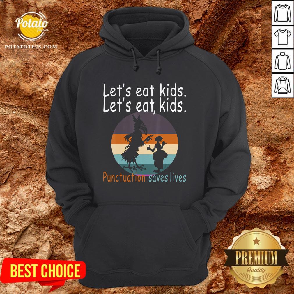 Lets Eat Kids Punctuation Saves Lives Teacher Halloween Vintage Retro Shirt - Image 5