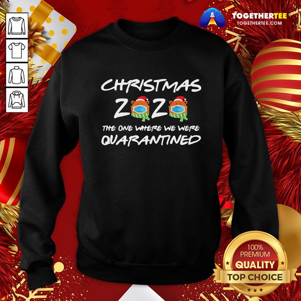 Nice 2020 Christmas Bear Wearing Face Mask Quarantined Shirt - Image 4