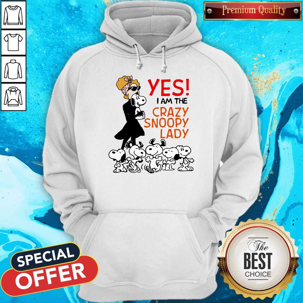 Original Yes I Am The Crazy Snoopy Lady Shirt - Image 2