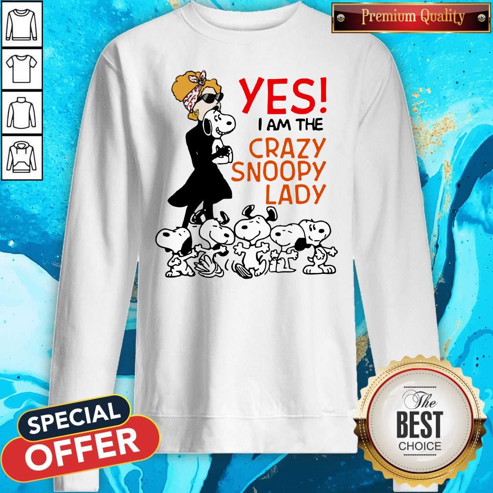 Original Yes I Am The Crazy Snoopy Lady Shirt - Image 5