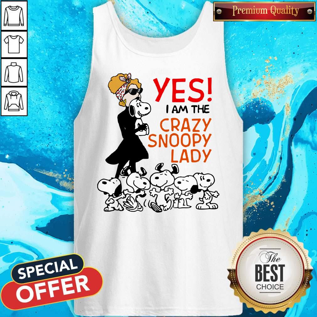 Original Yes I Am The Crazy Snoopy Lady Shirt - Image 4