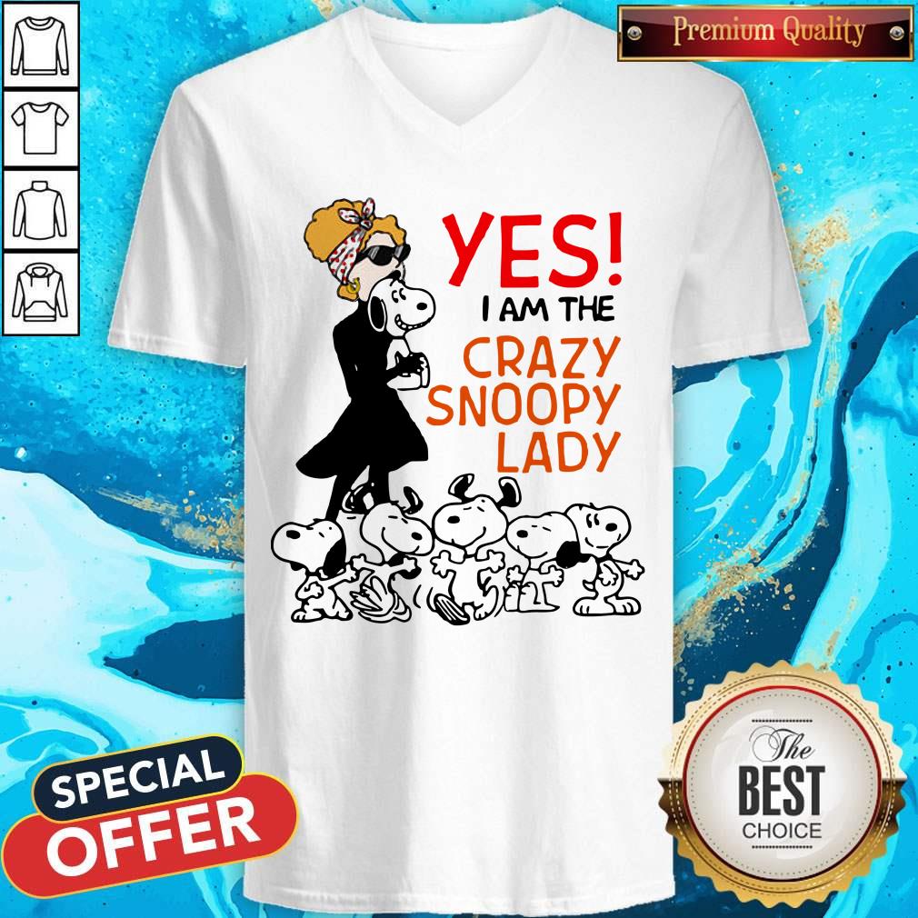 Original Yes I Am The Crazy Snoopy Lady Shirt - Image 3