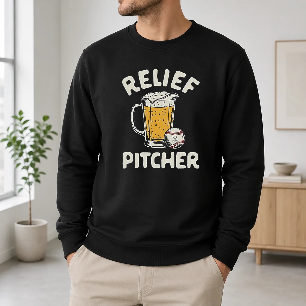 Official Relief Pitcher Beer Mug Baseball Shirt - Image 6