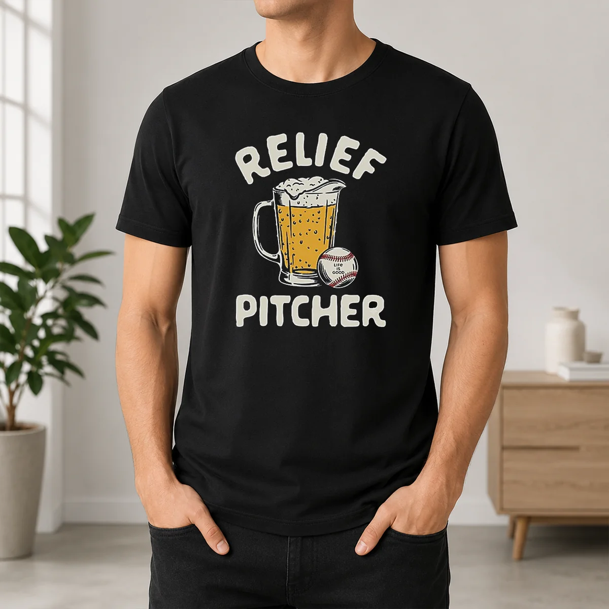 Official Relief Pitcher Beer Mug Baseball Shirt