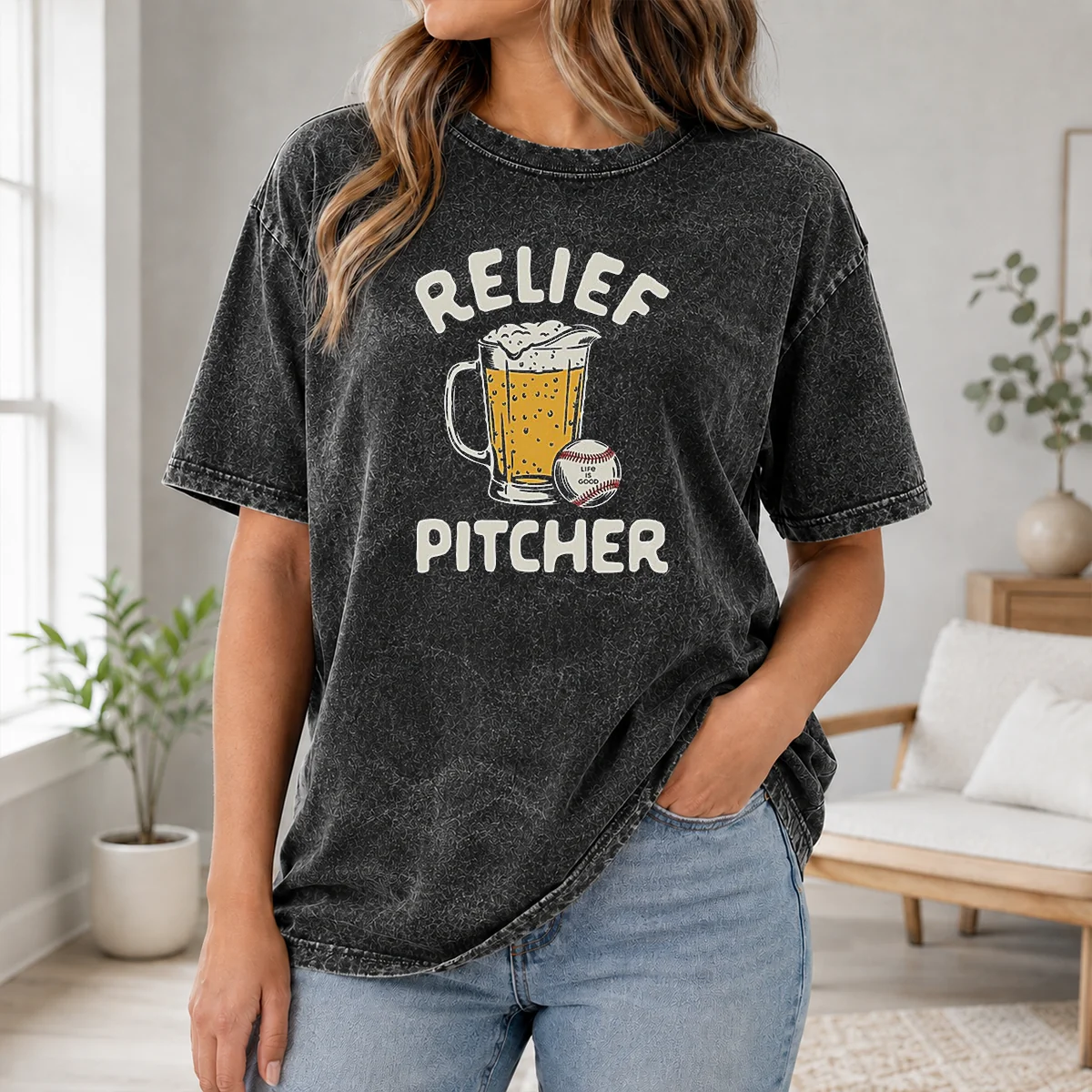 Official Relief Pitcher Beer Mug Baseball Shirt - Image 8