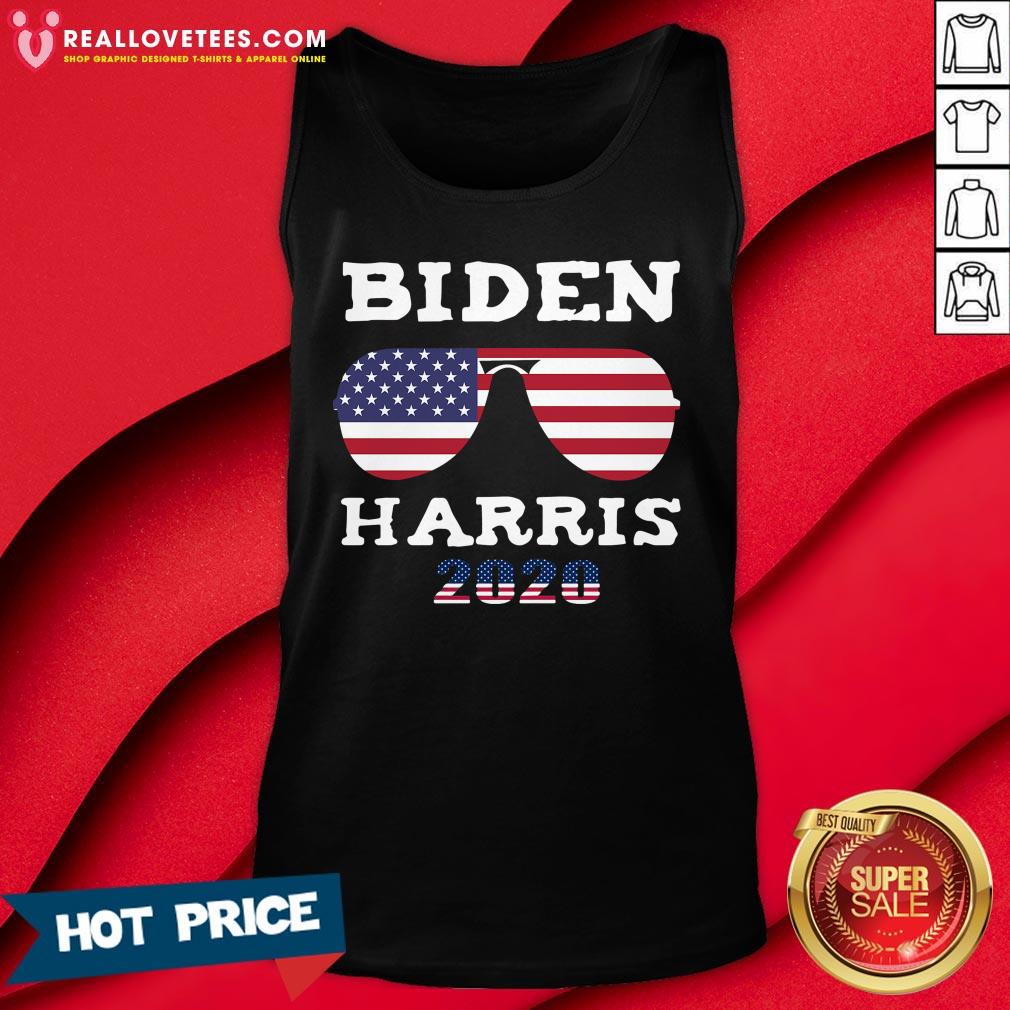 Top Biden Harris 46th 2020 American Flag Sunglasses Shirt - Image 2