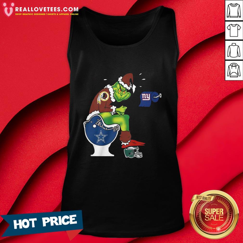 Vip The Grinch Washington Football Team Shit On Toilet Dallas Cowboys And Other Teams Christmas Shirt - Image 2