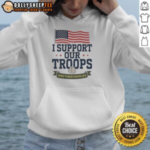 Alternative view of Awesome I Support Our Troops And Their Families American Flag T-Shirt
