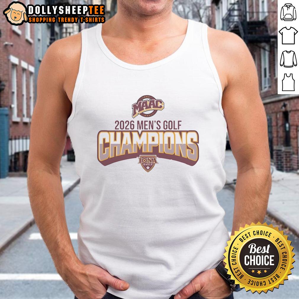 Awesome Iona Gaels Maac Men's Golf Champions 2026 Logo T-Shirt - Image 4