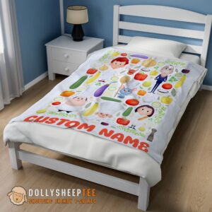Alternative view of Official Top Pixar Ratatouille  Chief Cute Chibi Character Vegetable Blanket Fleece Customized Blanket